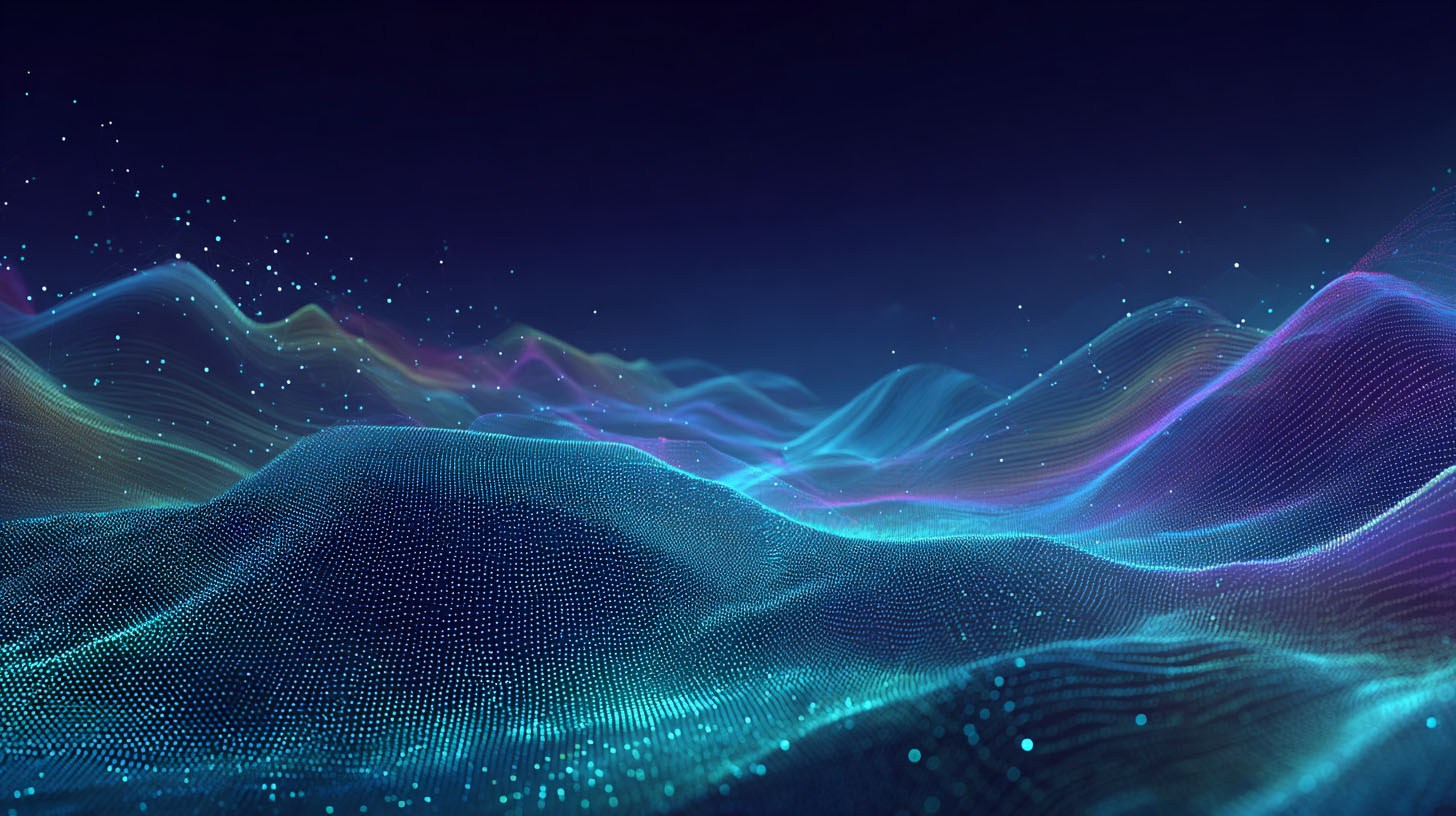 futuristic abstract data landscape visualizing digital growth and connectivity