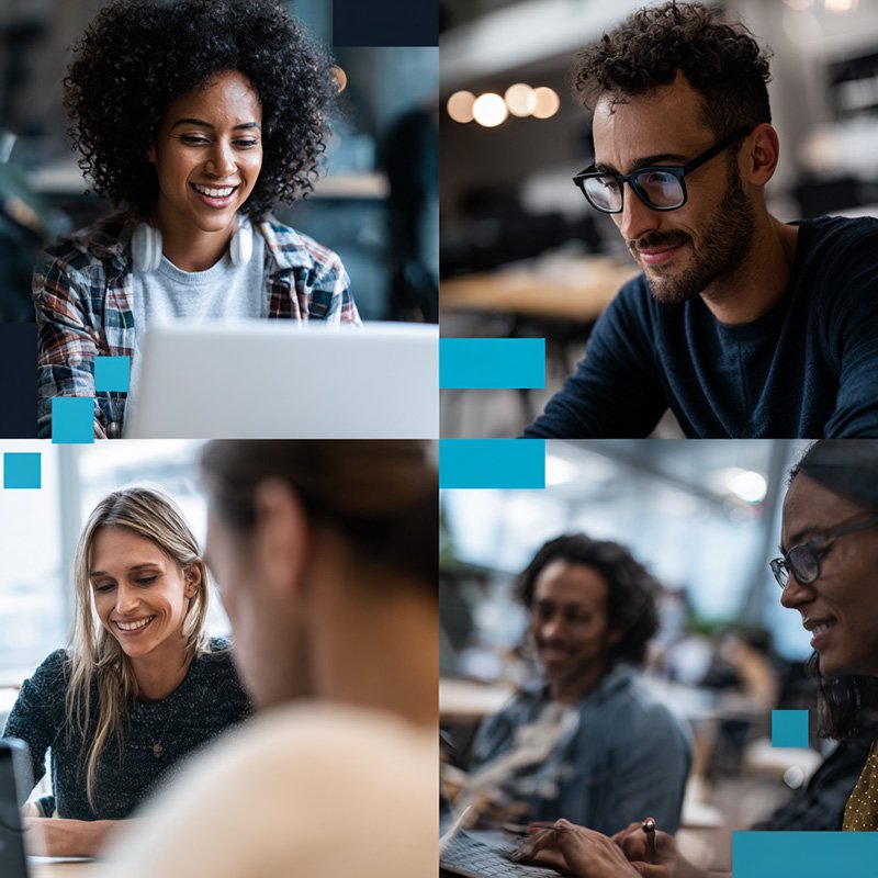 learnquest why choose training subscriptions A professional team collaborating in a learning session, connected to LearnQuest’s training subscriptions.