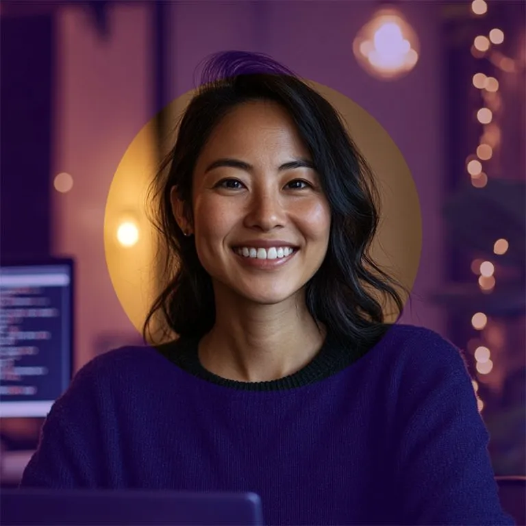 Female IT professional is undergoing AWS training through the AWS Skill Builder Team Subscription